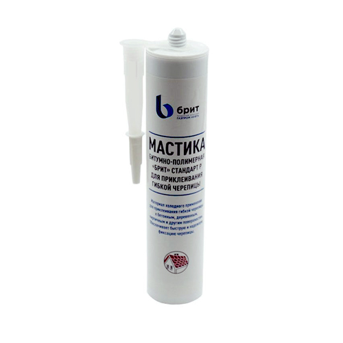 Мастика "Брит" Стандарт-Р для приклеивания гибкой черепицы, туба, 310 мл